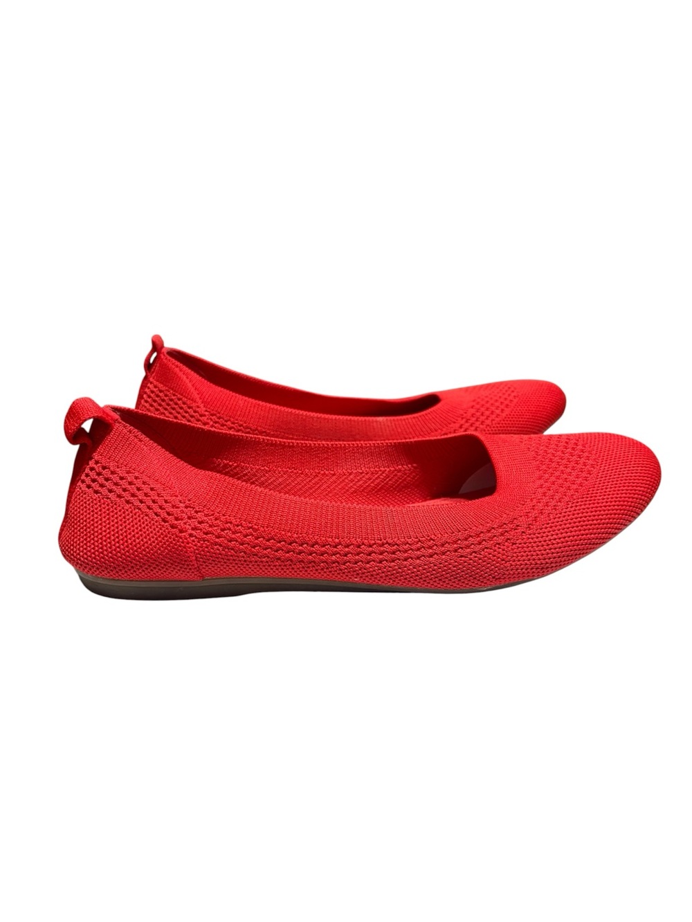 Unbranded Red Perforated Knitted Ballet Flats Retro Minimalist Women’s Size‎ 8